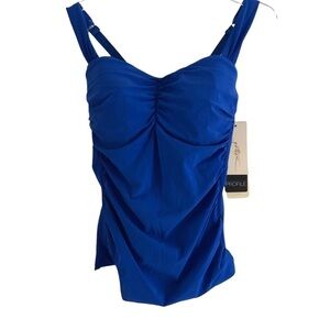 Profile By Gottex Cobalt Blue Tankini Top Built In Bra 34D NWT